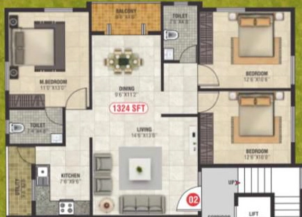 3 BHK Flat in Victory Sai Home in Horamavu, Bangalore - Image 929932