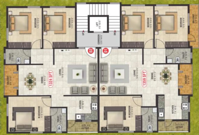 Floor Plan of Victory Sai Home in Horamavu, Bangalore - Image 432059
