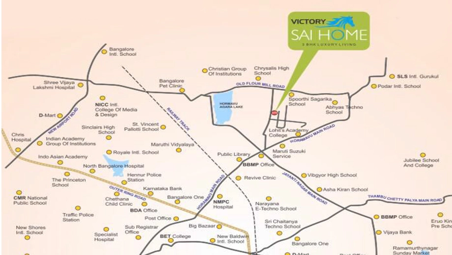 Location of Victory Sai Home in Horamavu, Bangalore - Image 432058