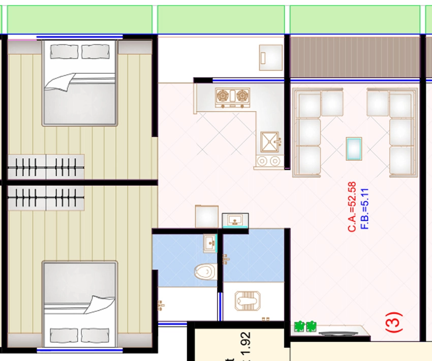 2 BHK Flat in Rudra Residency in Dindoli, Surat - Image 929934