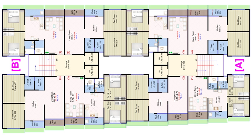 Floor Plan of Rudra Residency in Dindoli, Surat - Image 432071