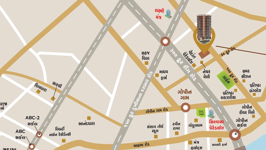 Location of Shakti Laxmi Shikhar in Mota Varachha, Surat - Image 432089