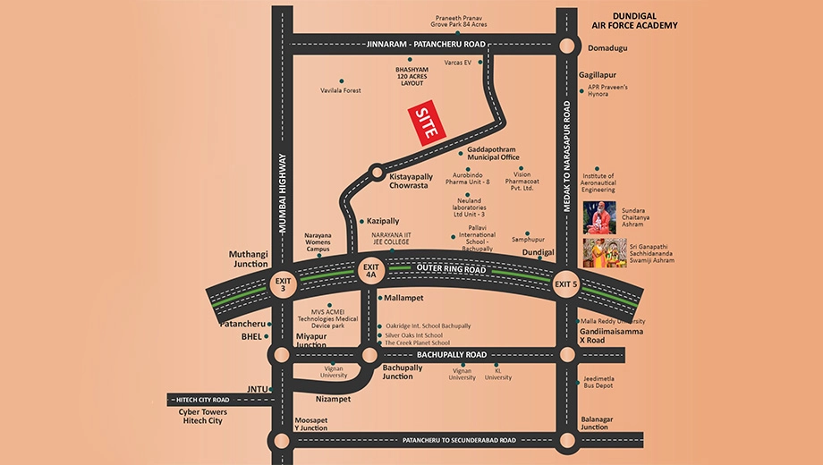 Location of Kalyani Gayatri Meadows in Gagillapur, Hyderabad - Image 432141