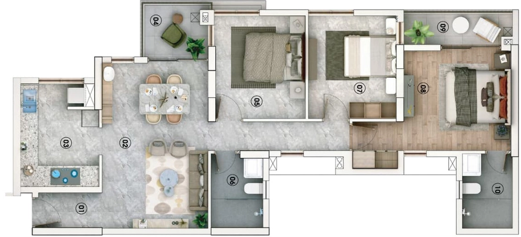 3 BHK Flat in SIS Florida in OMR, Chennai - Image 929972