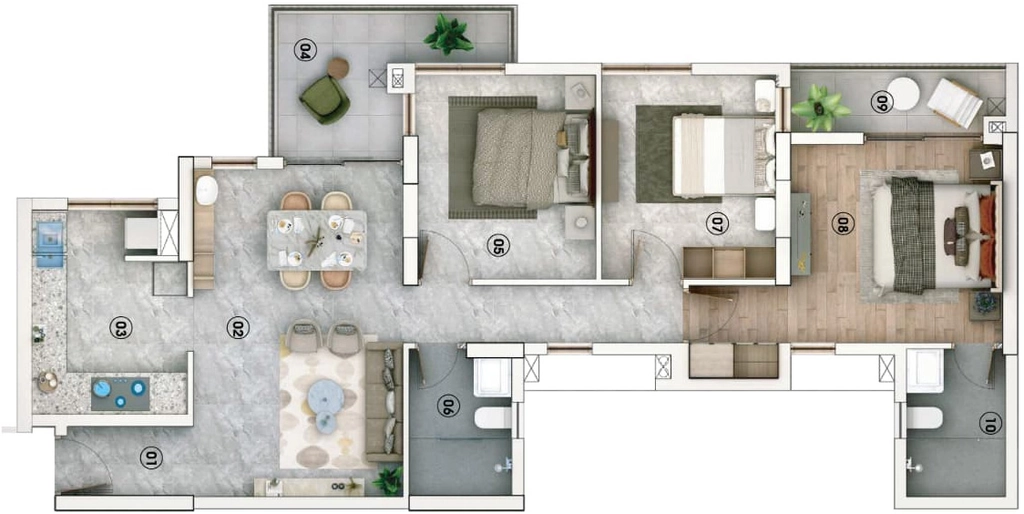 3 BHK Flat in SIS Florida in OMR, Chennai - Image 929973