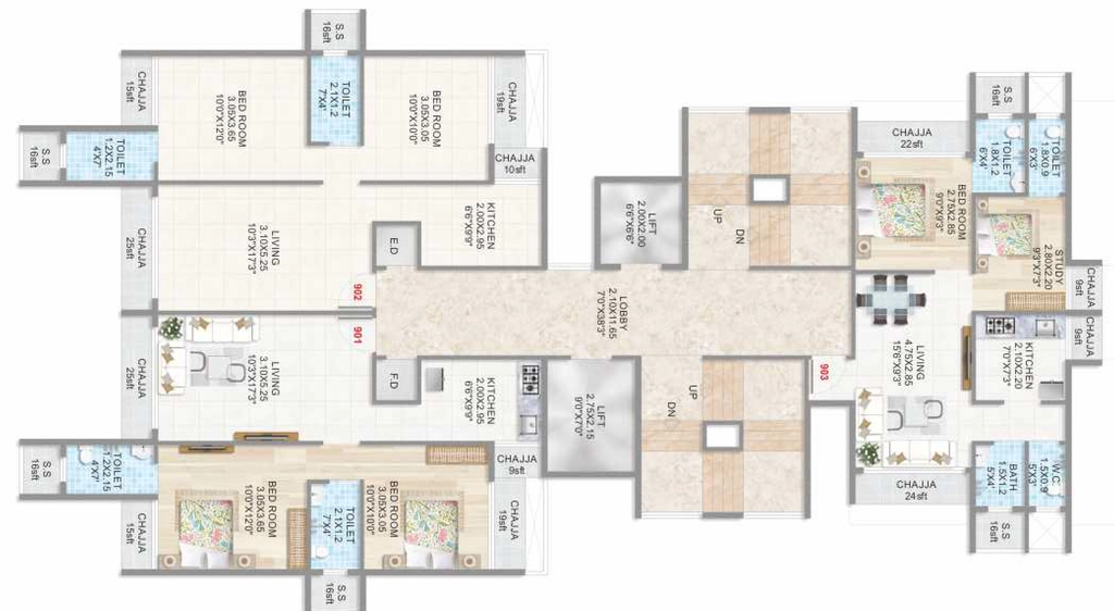 Floor Plan of Hari Sakha in Dronagiri, Navi Mumbai - Image 432152