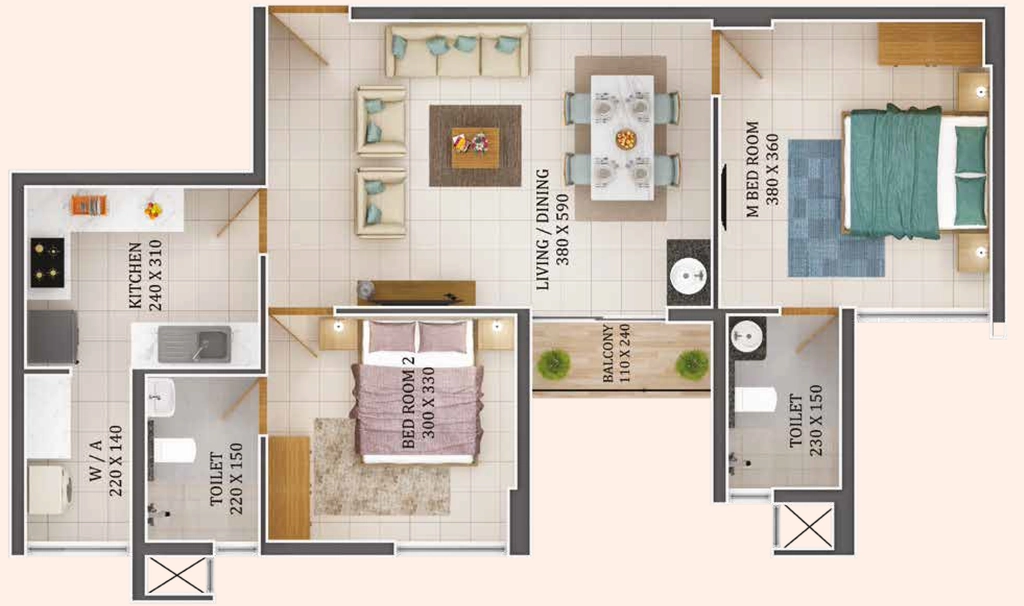 2 BHK Flat in Asset Canzara in Karyavattom, Thiruvananthapuram - Image 929974