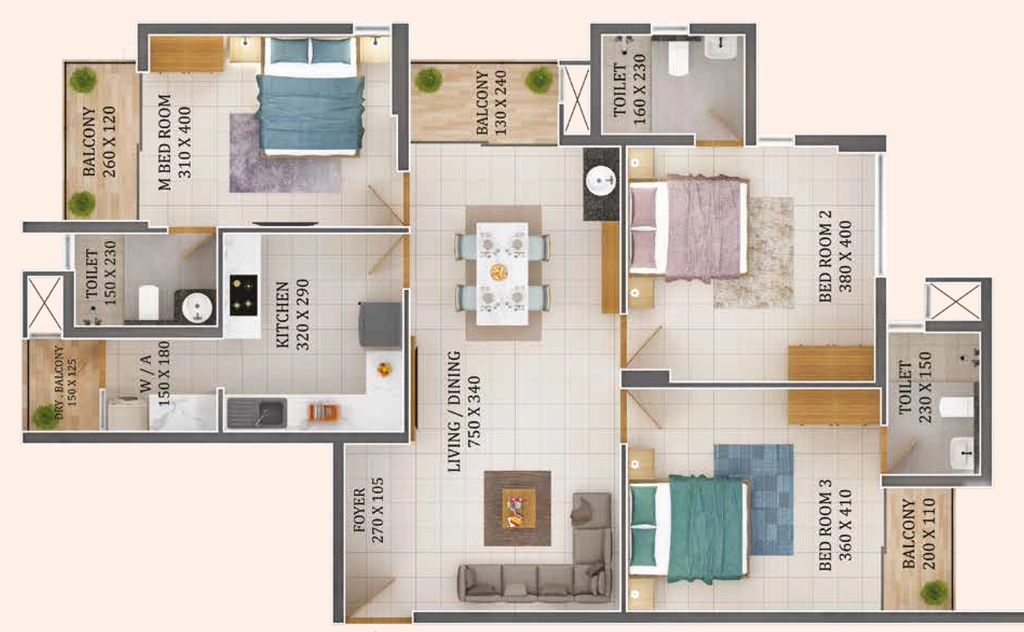 3 BHK Flat in Asset Canzara in Karyavattom, Thiruvananthapuram - Image 929976