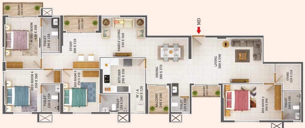 4 BHK Flat in Asset Canzara in Karyavattom, Thiruvananthapuram - Image 929977