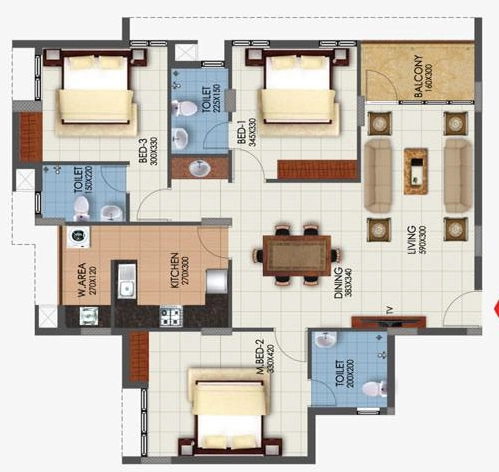 3 BHK Flat in Chevron Royal Woods in PTP Nagar, Thiruvananthapuram - Image 929981