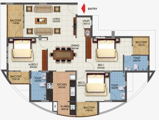 3 BHK Flat in Chevron Royal Woods in PTP Nagar, Thiruvananthapuram - Image 930003