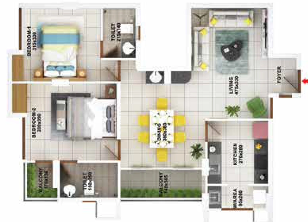 2 BHK Flat in Cordial Jems in Murinjapalam, Thiruvananthapuram - Image 929987