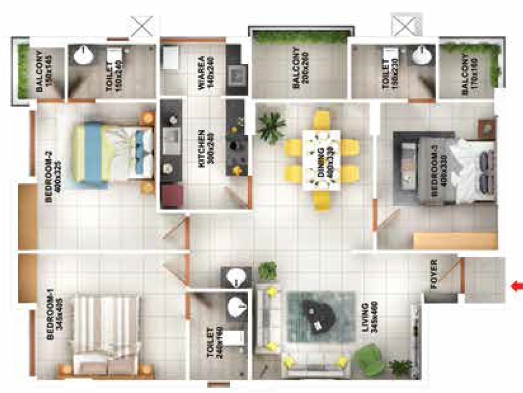3 BHK Flat in Cordial Jems in Murinjapalam, Thiruvananthapuram - Image 929988