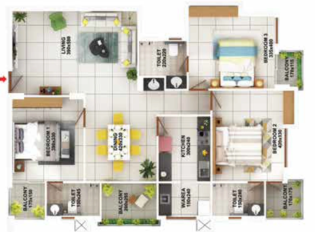 3 BHK Flat in Cordial Jems in Murinjapalam, Thiruvananthapuram - Image 929989