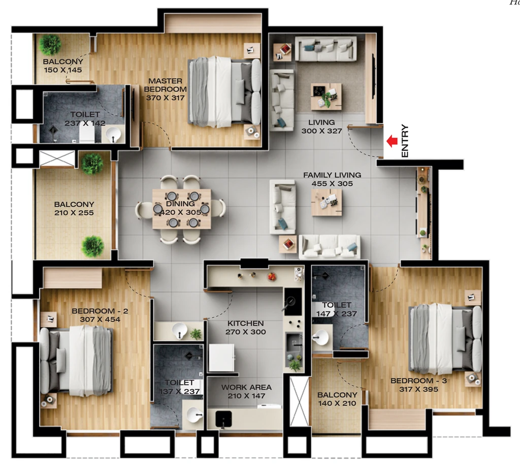 3 BHK Flat in Favourite Illam in Vazhuthacaud, Thiruvananthapuram - Image 929992