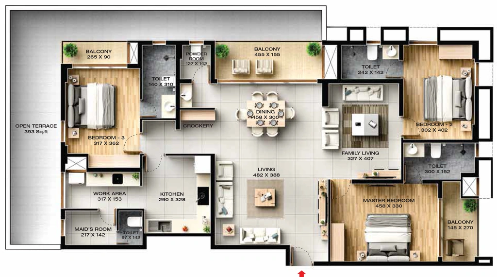 3 BHK Flat in Favourite Illam in Vazhuthacaud, Thiruvananthapuram - Image 929994