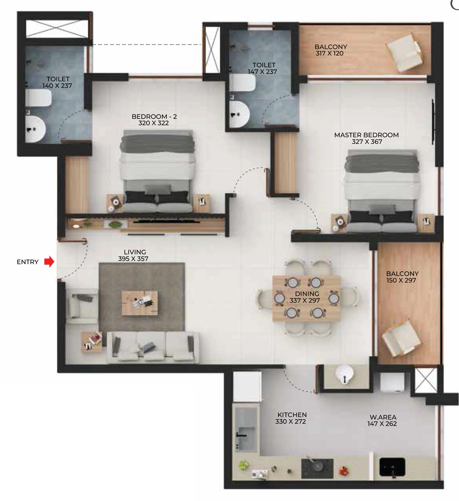2 BHK Flat in Favourite The Cyber Bay in Anayara, Thiruvananthapuram - Image 929995