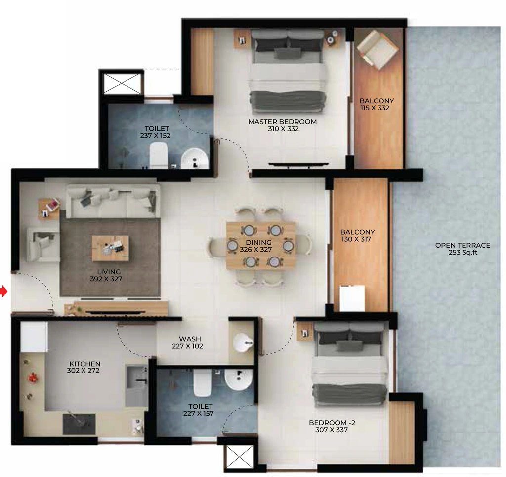2 BHK Flat in Favourite The Cyber Bay in Anayara, Thiruvananthapuram - Image 929996