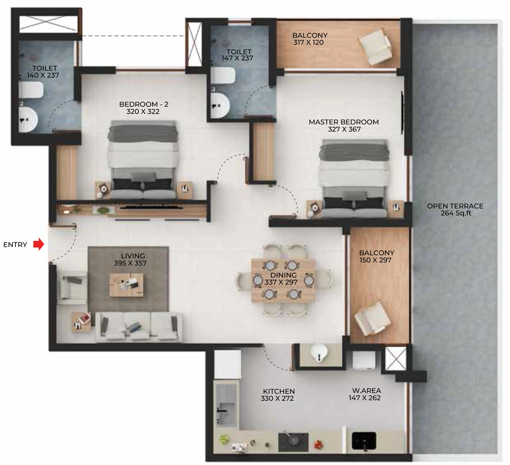 2 BHK Flat in Favourite The Cyber Bay in Anayara, Thiruvananthapuram - Image 929997
