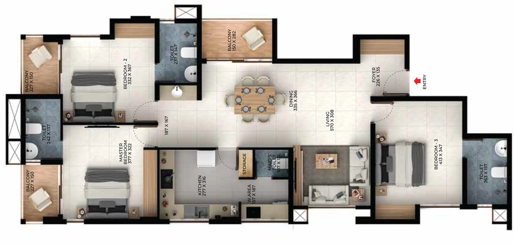3 BHK Flat in Favourite The Cyber Bay in Anayara, Thiruvananthapuram - Image 929999