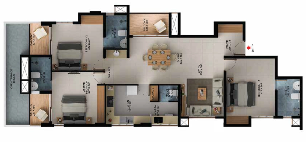3 BHK Flat in Favourite The Cyber Bay in Anayara, Thiruvananthapuram - Image 930000