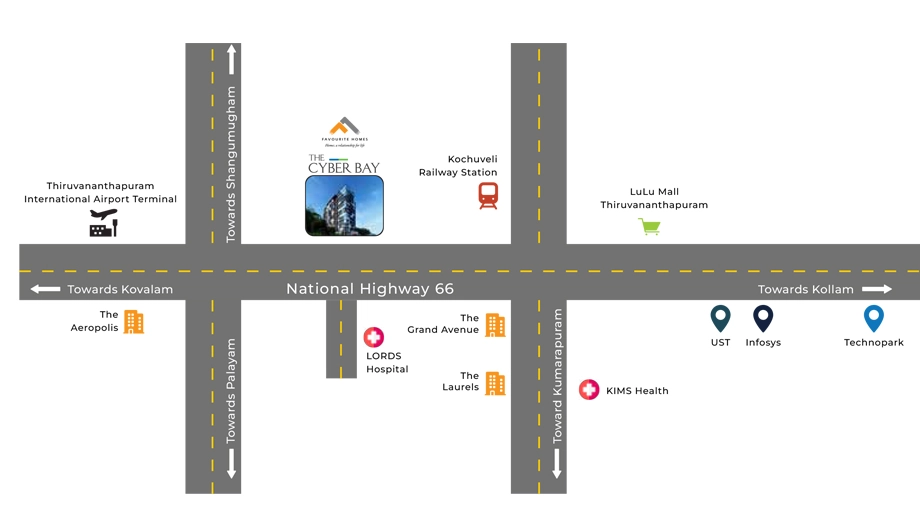 Location of Favourite The Cyber Bay in Anayara, Thiruvananthapuram - Image 432254