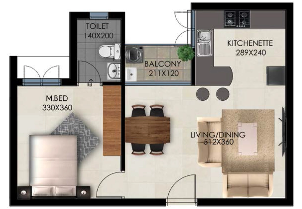 1 BHK Flat in Favourite The Garden Court in Karyavattom, Thiruvananthapuram - Image 930005
