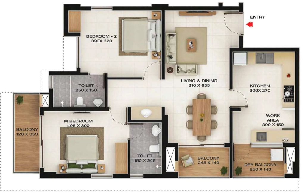 2 BHK Flat in Favourite The Ivy Enclave in Ulloor, Thiruvananthapuram - Image 930012