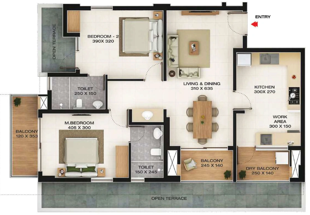 2 BHK Flat in Favourite The Ivy Enclave in Ulloor, Thiruvananthapuram - Image 930013
