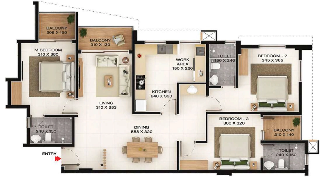 3 BHK Flat in Favourite The Ivy Enclave in Ulloor, Thiruvananthapuram - Image 930014