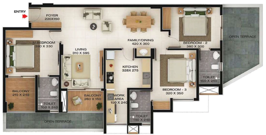3 BHK Flat in Favourite The Ivy Enclave in Ulloor, Thiruvananthapuram - Image 930015