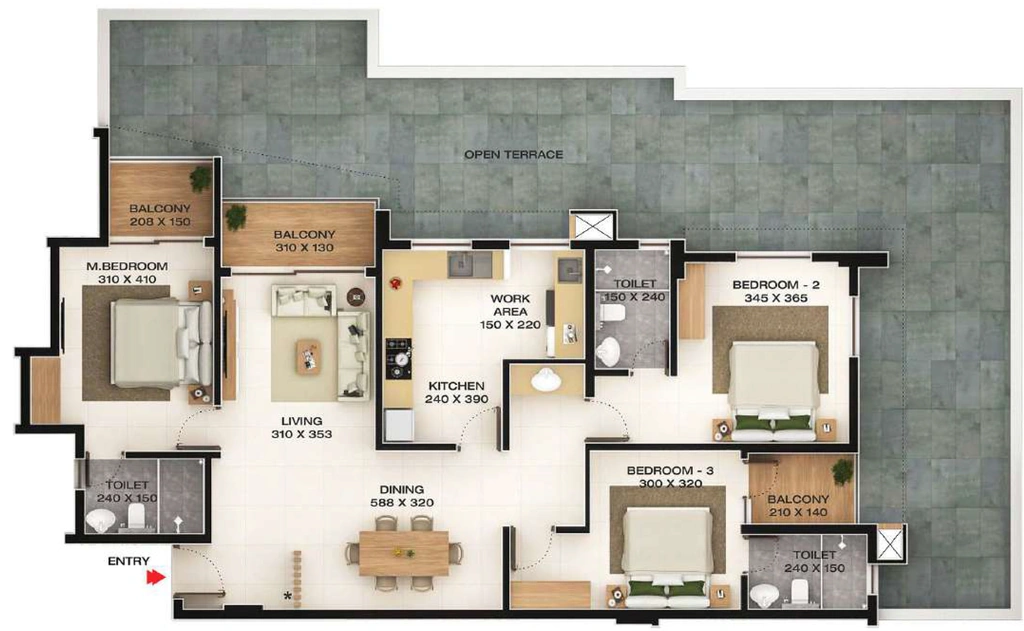 3 BHK Flat in Favourite The Ivy Enclave in Ulloor, Thiruvananthapuram - Image 930016