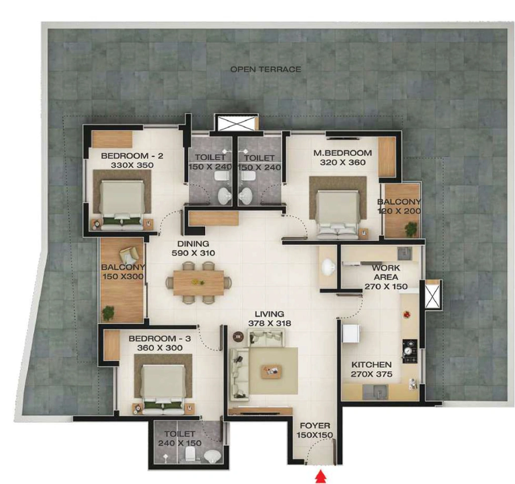 3 BHK Flat in Favourite The Ivy Enclave in Ulloor, Thiruvananthapuram - Image 930017