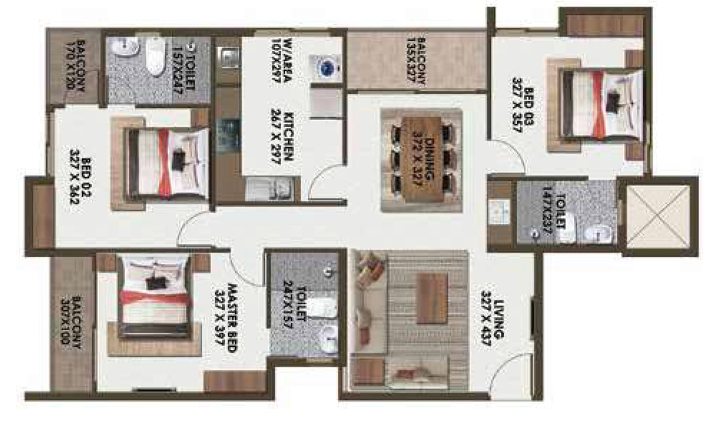 3 BHK Flat in Favourite The Laurels in Venpalavattom, Thiruvananthapuram - Image 930019
