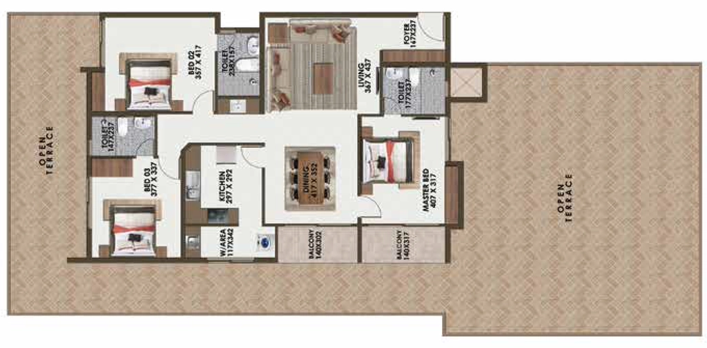 3 BHK Flat in Favourite The Laurels in Venpalavattom, Thiruvananthapuram - Image 930024