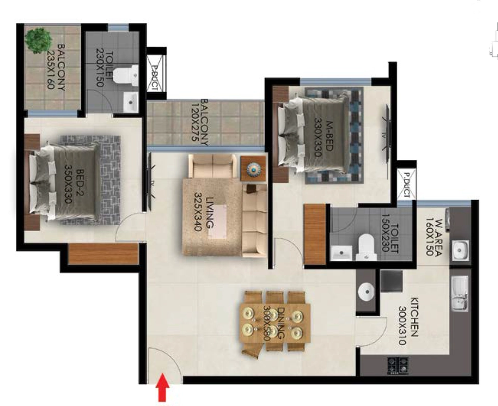 2 BHK Flat in Favourite The Maple Bay in Mannanthala, Thiruvananthapuram - Image 930027