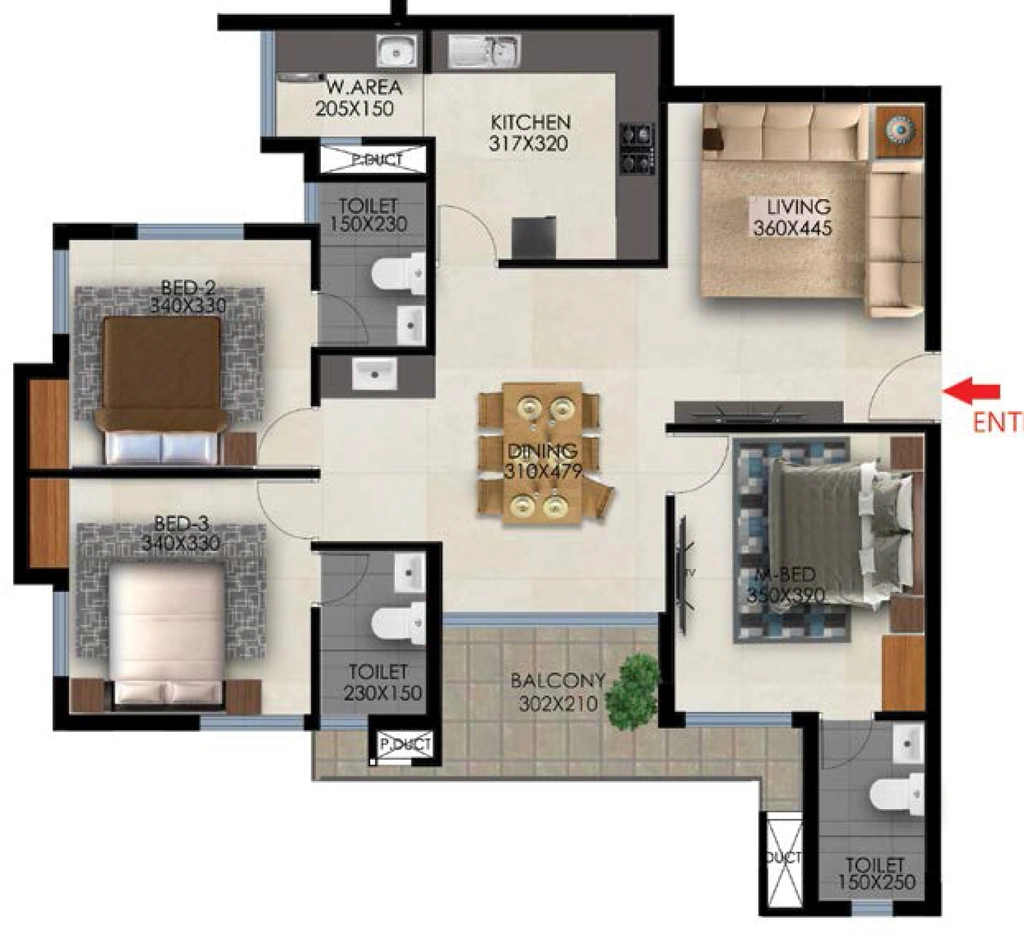 3 BHK Flat in Favourite The Maple Bay in Mannanthala, Thiruvananthapuram - Image 930028