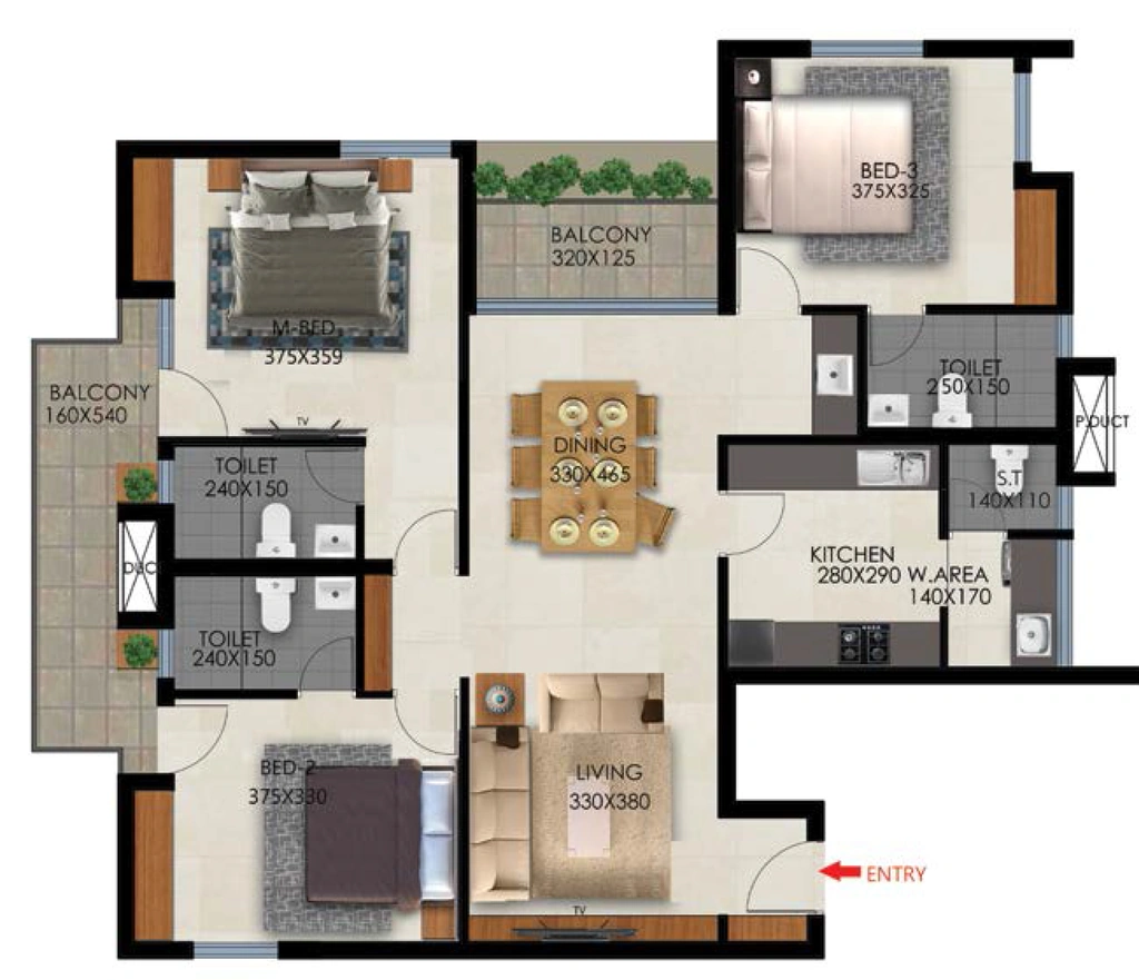 3 BHK Flat in Favourite The Maple Bay in Mannanthala, Thiruvananthapuram - Image 930029