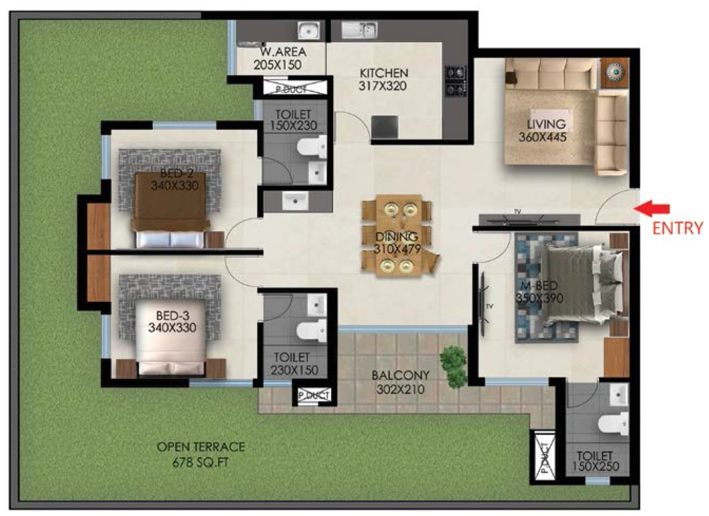 3 BHK Flat in Favourite The Maple Bay in Mannanthala, Thiruvananthapuram - Image 930031