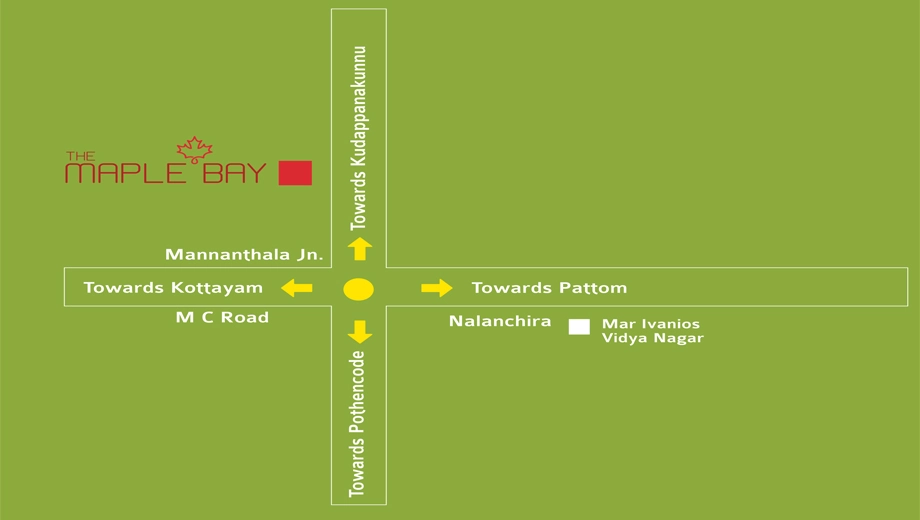 Location of Favourite The Maple Bay in Mannanthala, Thiruvananthapuram - Image 432312