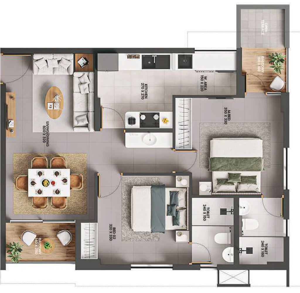 2 BHK Flat in Favourite the White Lily in Murinjapalam, Thiruvananthapuram - Image 930038