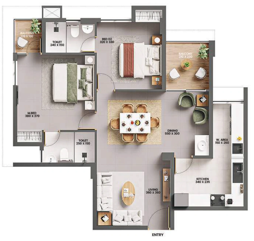 2 BHK Flat in Favourite the White Lily in Murinjapalam, Thiruvananthapuram - Image 930039
