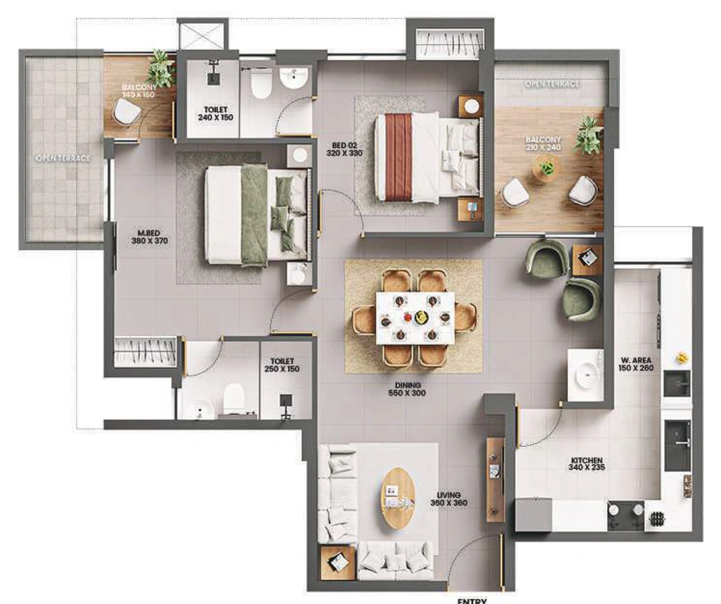 2 BHK Flat in Favourite the White Lily in Murinjapalam, Thiruvananthapuram - Image 930040