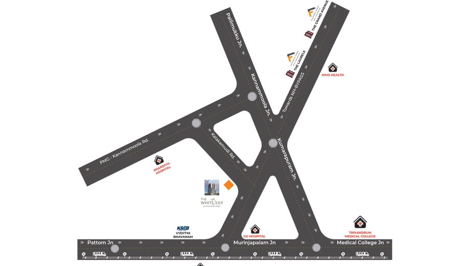Location of Favourite the White Lily in Murinjapalam, Thiruvananthapuram - Image 432326