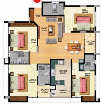 4 BHK Flat in Nikunjam Rialto in Murinjapalam, Thiruvananthapuram - Image 930051