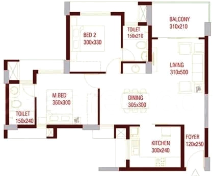 2 BHK Flat in SFS Iris Apartments in Ulloor, Thiruvananthapuram - Image 930111