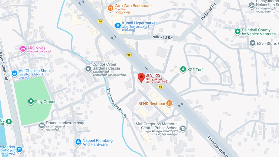 Location of SFS Iris Apartments in Ulloor, Thiruvananthapuram - Image 432512