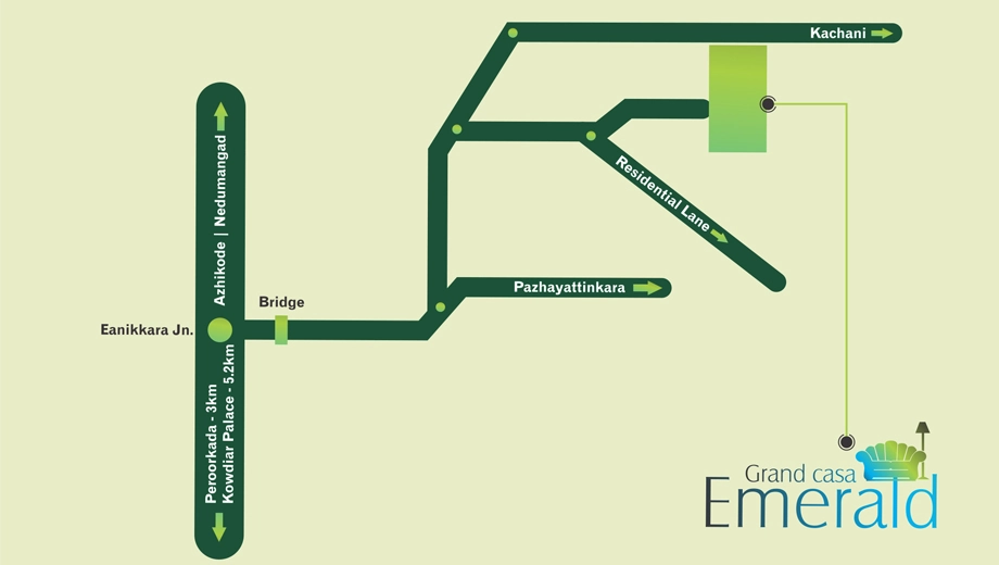 Location of Grand Casa Emerald in Peroorkada, Thiruvananthapuram - Image 432541
