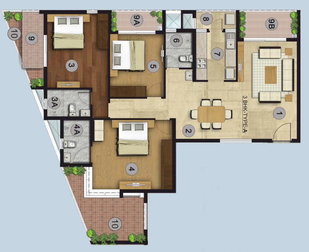 3 BHK Flat in Heather The Corniche in Sasthamangalam, Thiruvananthapuram - Image 930127
