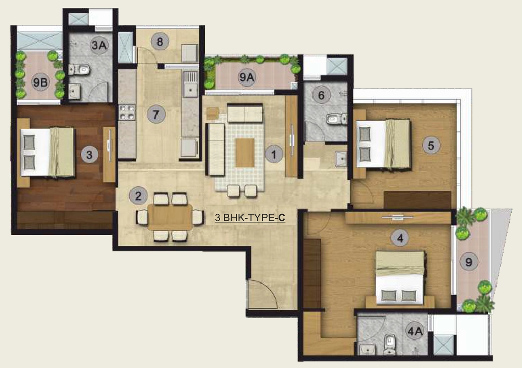 3 BHK Flat in Heather The Corniche in Sasthamangalam, Thiruvananthapuram - Image 930128